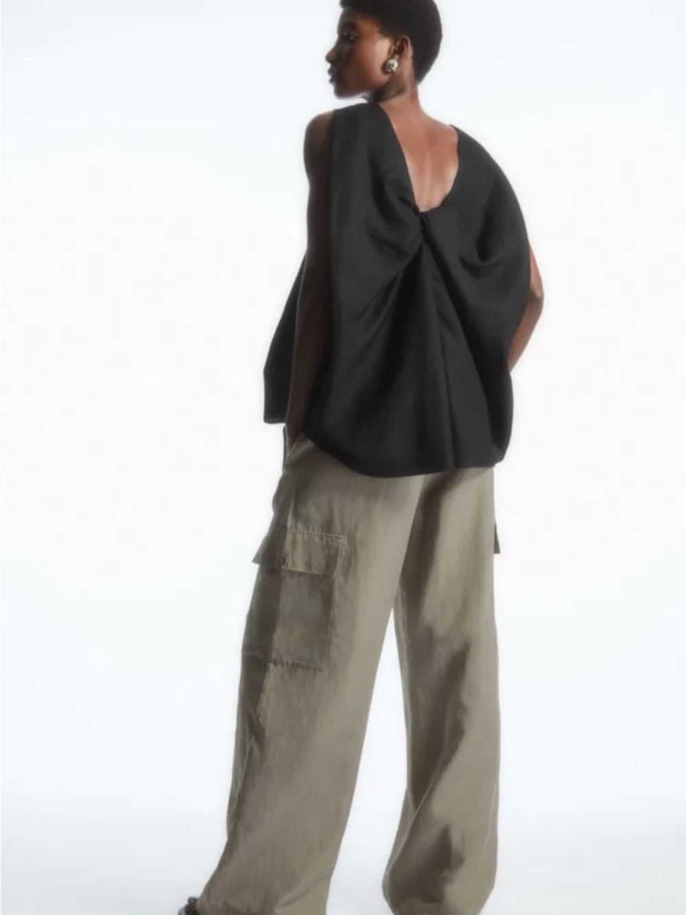 COS Linen Blend Twist Back Top - Picture 2 of 9